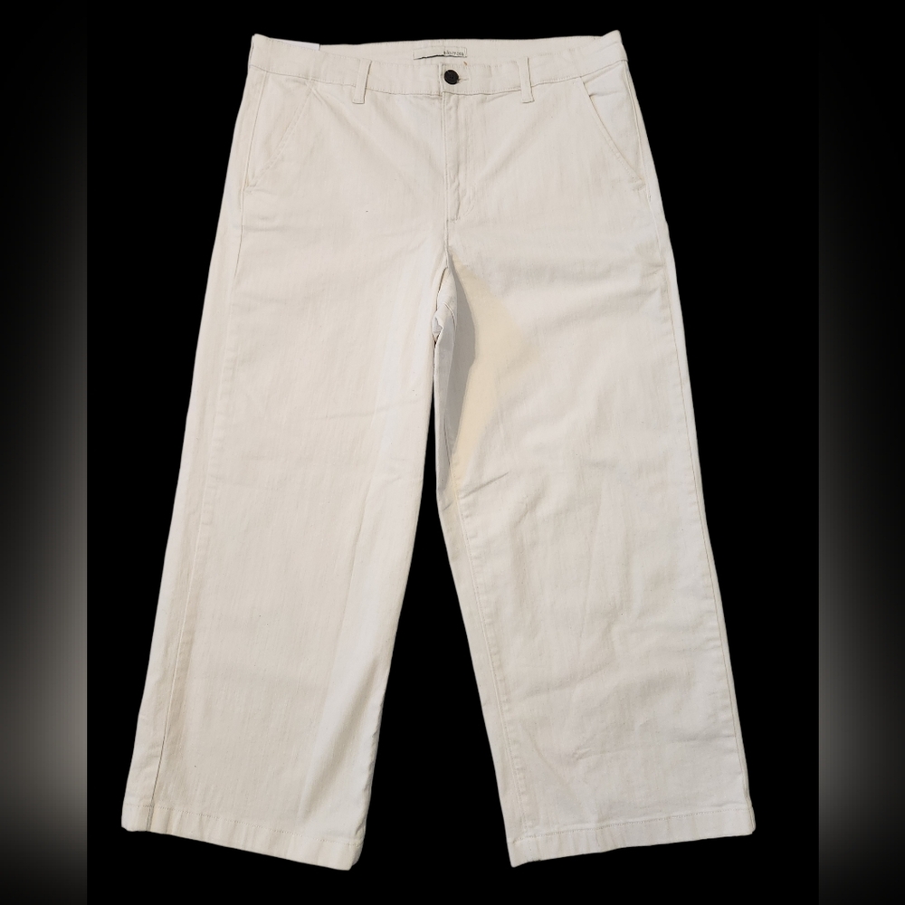 Ella Moss Cream Wide Leg Crop Jeans